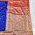 navy blue zari woven banarasi silk blend traditional saree with blouse piece