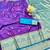 purple zari woven banarasi silk blend traditional saree with blouse piece
