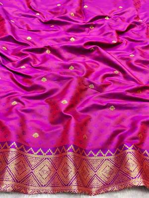 mehendi zari woven banarasi silk blend traditional saree with blouse piece 4