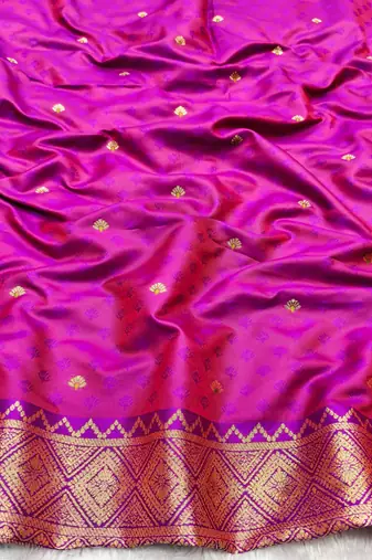 mehendi zari woven banarasi silk blend traditional saree with blouse piece