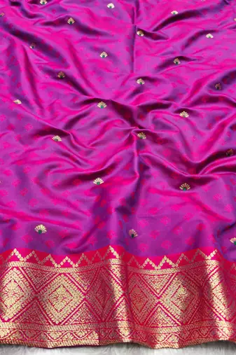 rama zari woven banarasi silk blend traditional saree with blouse piece