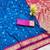 navy blue zari woven banarasi silk blend traditional saree with blouse piece