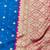 navy blue zari woven banarasi silk blend traditional saree with blouse piece