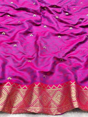 navy blue zari woven banarasi silk blend traditional saree with blouse piece 4