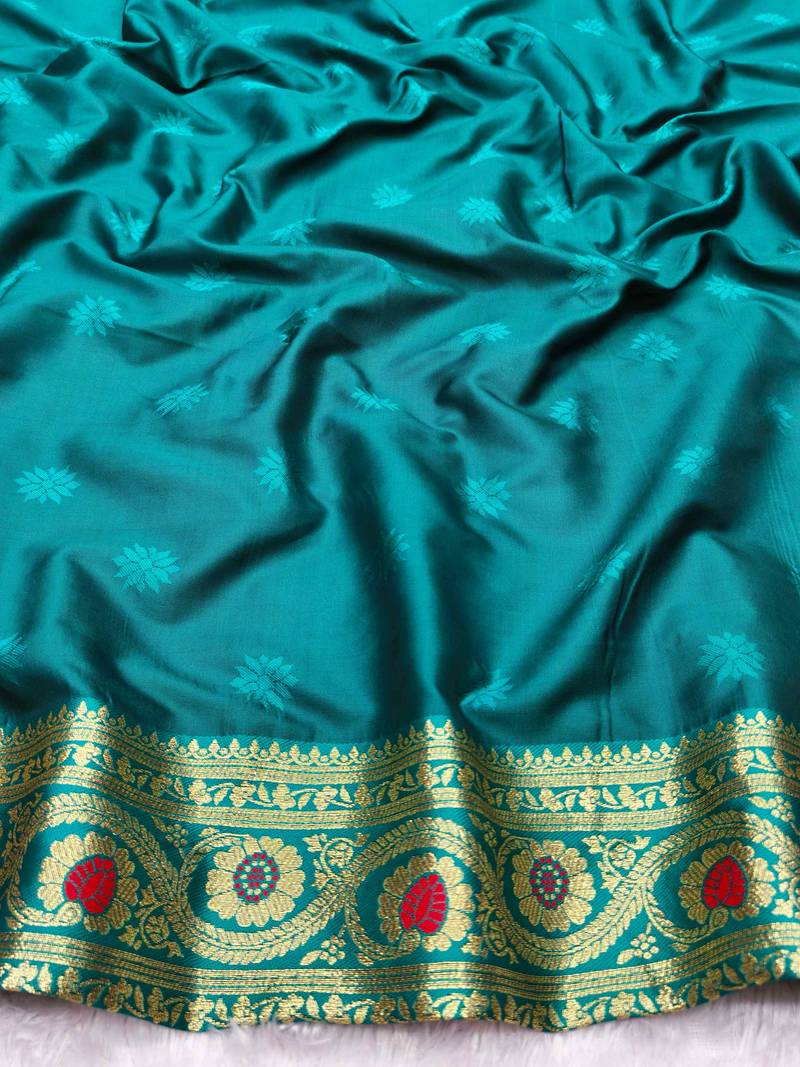 maroon zari woven banarasi silk blend traditional saree with blouse piece