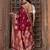 Maroon embroidered pure chiffon saree