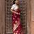 Maroon embroidered pure chiffon saree