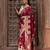 Maroon embroidered pure chiffon saree