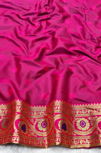 navy blue zari woven banarasi silk blend traditional saree with blouse piece