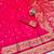 pink zari woven banarasi silk blend traditional saree with blouse piece
