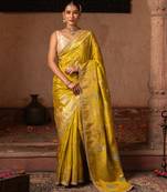 Green embroidered pure chiffon saree