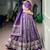 Tasar silk blend Printed Free Size Ghaghra Choli with Lace Border & Dupatta for Navratri Garba