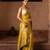 Green embroidered pure chiffon saree