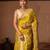 Green embroidered pure chiffon saree