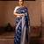 Blue embroidered pure katan silk saree