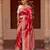 Red embroidered pure katan silk saree