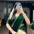 Women Cream & Dark Green Poly Kotha Tussar silk blend Onam Special Lehenga Choli with Embroidered Dupatta