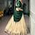 Women Cream & Dark Green Poly Kotha Tussar silk blend Onam Special Lehenga Choli with Embroidered Dupatta