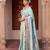 Sky blue embroidered pure katan silk saree
