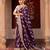 Purple embroidered pure katan silk saree