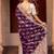 Purple embroidered pure katan silk saree