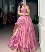 Women's Designer Paithani Silk Zari Woven Lehenga Choli with Paithani Border Dupatta