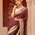 Maroon embroidered pure chiffon saree