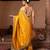 Yellow embroidered pure katan silk saree