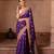 Purple embroidered pure katan silk saree