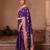 Purple embroidered pure katan silk saree