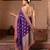 Purple embroidered pure katan silk saree