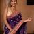 Purple embroidered pure katan silk saree