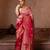 Red embroidered pure katan silk saree