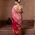 Red embroidered pure katan silk saree