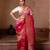 Red embroidered pure katan silk saree