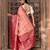 Peach embroidered pure katan silk saree