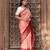 Peach embroidered pure katan silk saree