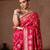 Pink embroidered pure monga silk saree