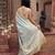 Sky blue embroidered pure monga silk saree
