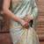 Sky blue embroidered pure monga silk saree