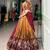 Kalamkari Printed Tussar silk blend Lehenga Choli with Chinon Dupatta