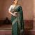 Green embroidered pure katan silk saree