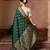 Green embroidered pure katan silk saree