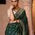 Green embroidered pure katan silk saree