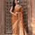 Coffee brown embroidered pure katan silk saree
