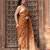 Coffee brown embroidered pure katan silk saree