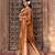 Coffee brown embroidered pure katan silk saree
