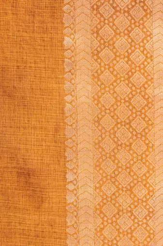 Coffee brown embroidered pure katan silk saree