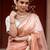 Peach embroidered pure tissue silk saree