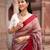 Maroon embroidered pure tissue silk saree